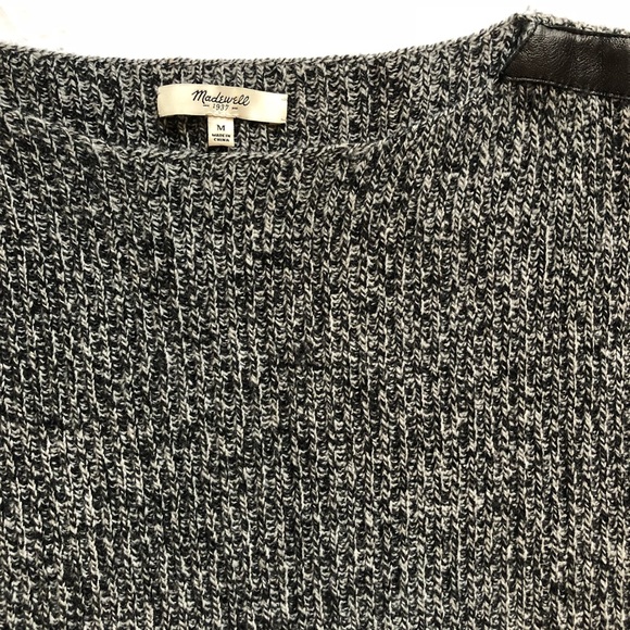 Madewell leather-stripe marled sweater - Picture 6 of 7